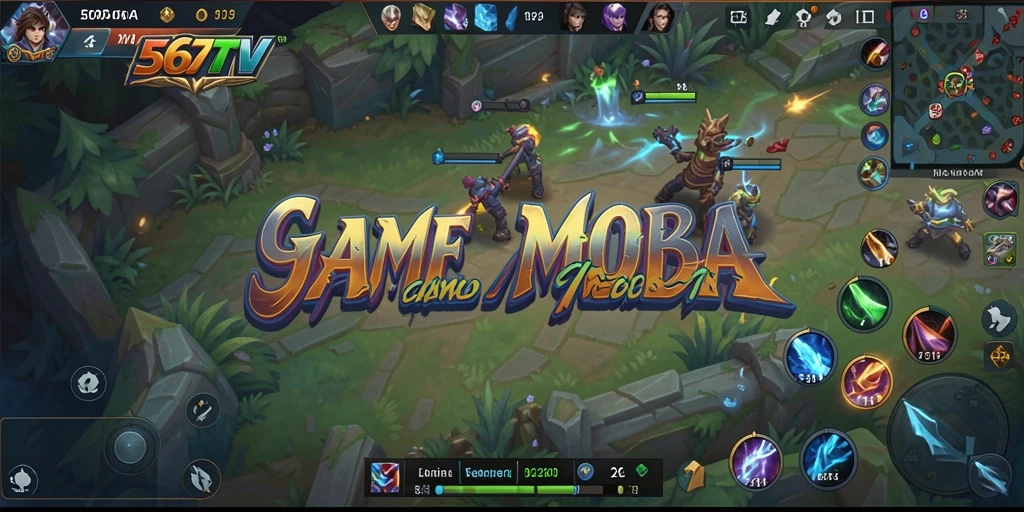Tampilan gameplay seru dalam pertarungan MOBA 567TV.