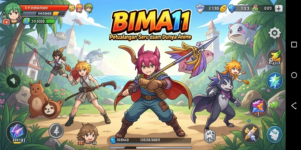 Tampilan screenshot BIMA11 menampilkan aksi seru dalam gameplay anime.