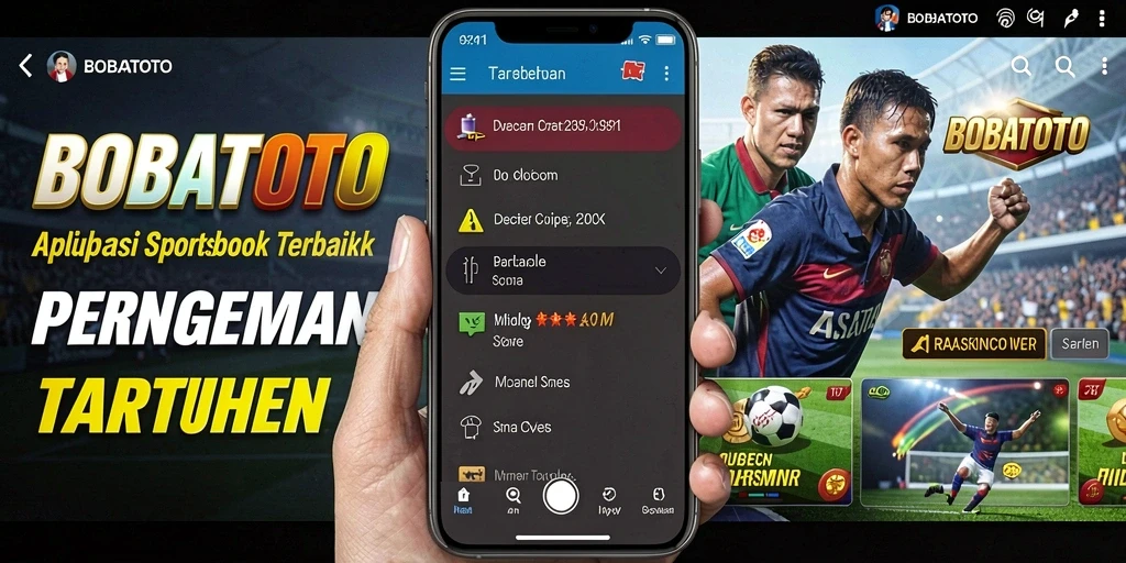 Tangkapan layar utama BOBATOTO menampilkan antarmuka aplikasi Sportsbook yang modern.