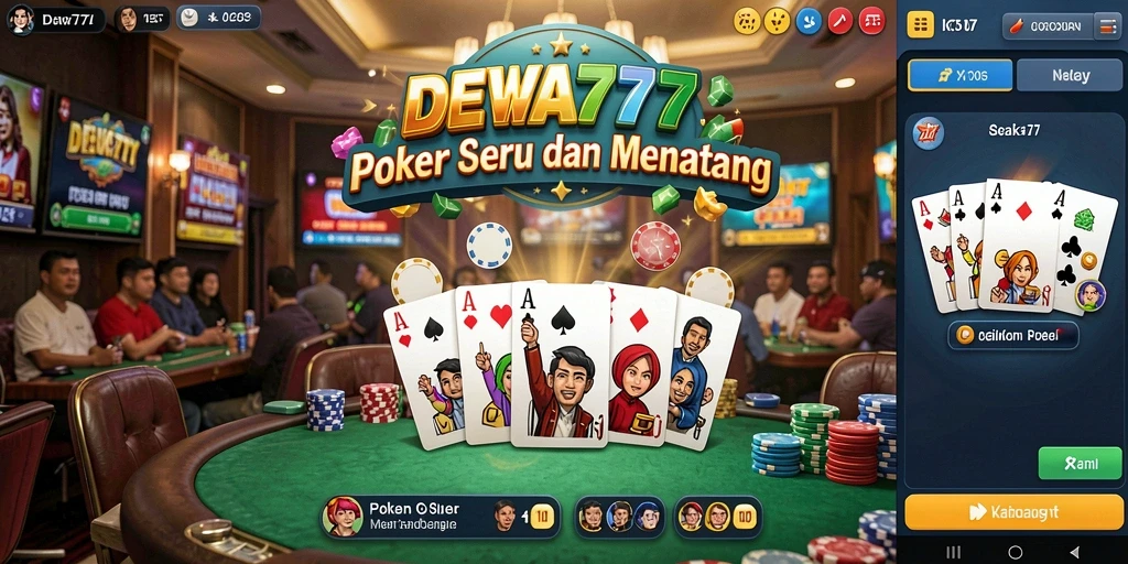 Tampilan permainan poker yang mengasyikkan di DEWA777.