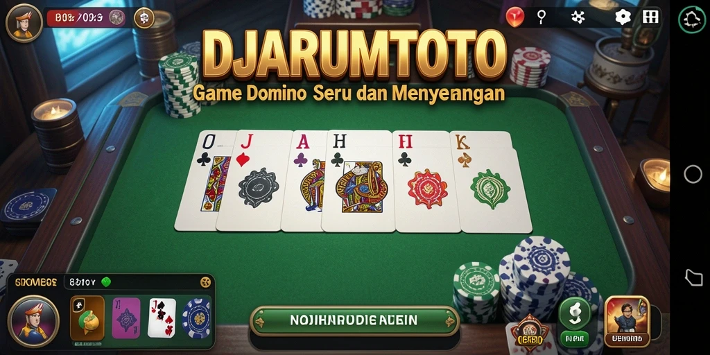 Tampilan gameplay seru DJARUMTOTO dengan kartu Domino.
