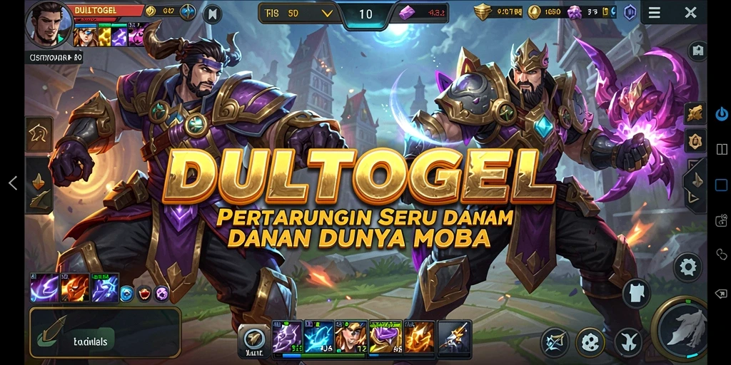 Screenshot DULTOGEL menampilkan aksi intens dalam pertempuran MOBA.