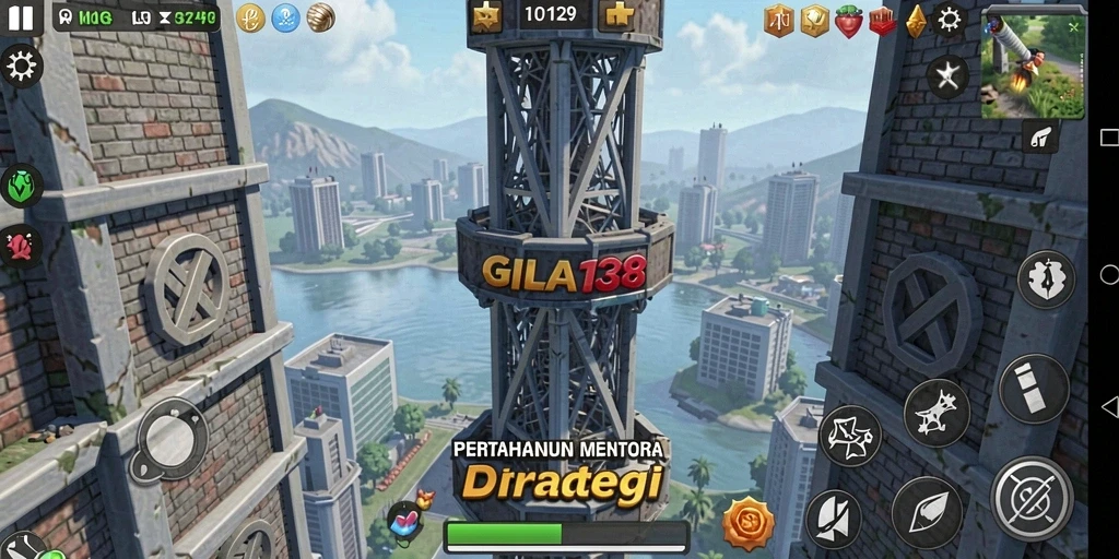 Tampilan gameplay seru GILA138 di Tower Defense.