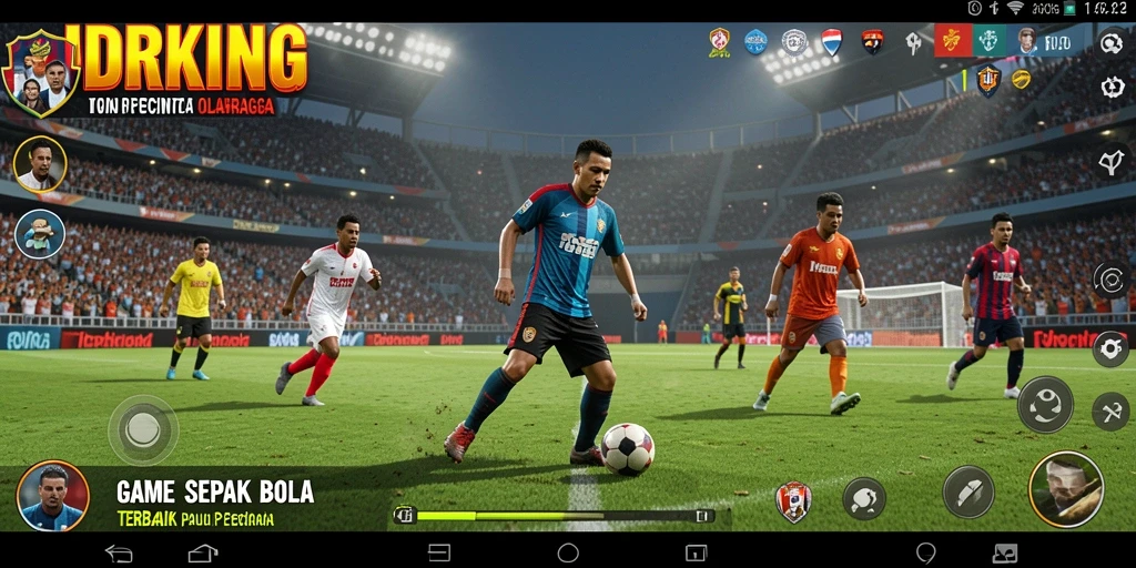 Tampilan gameplay IDRKING dengan aksi sepak bola yang mendebarkan.