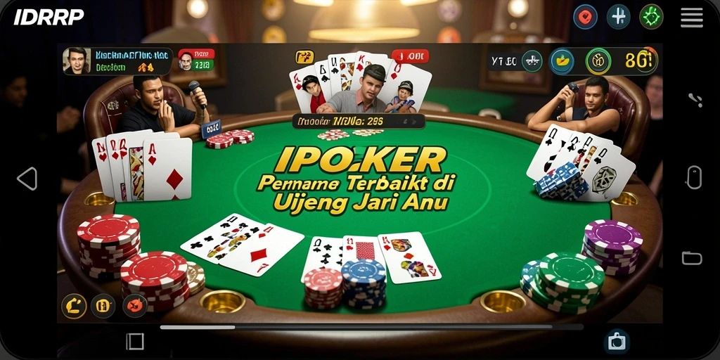 Tampilan gameplay menegangkan dari IDRRP dengan suasana kasino yang realistis.