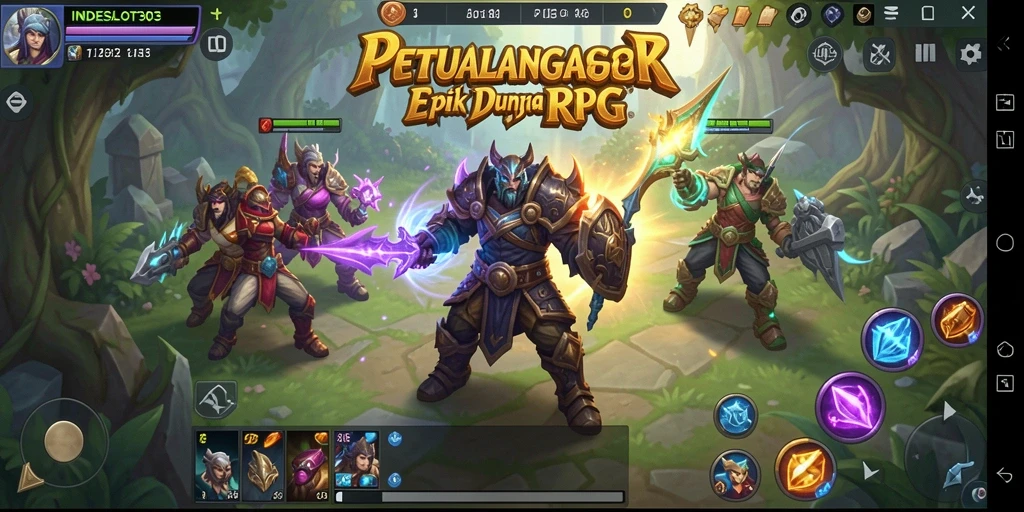 Tangkapan layar menampilkan aksi seru dalam game RPG INDESLOT303.