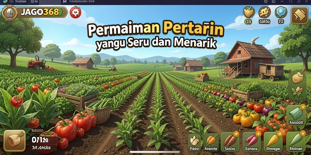 Tampilan gameplay JAGO368 yang menunjukkan aktivitas pertanian seru.