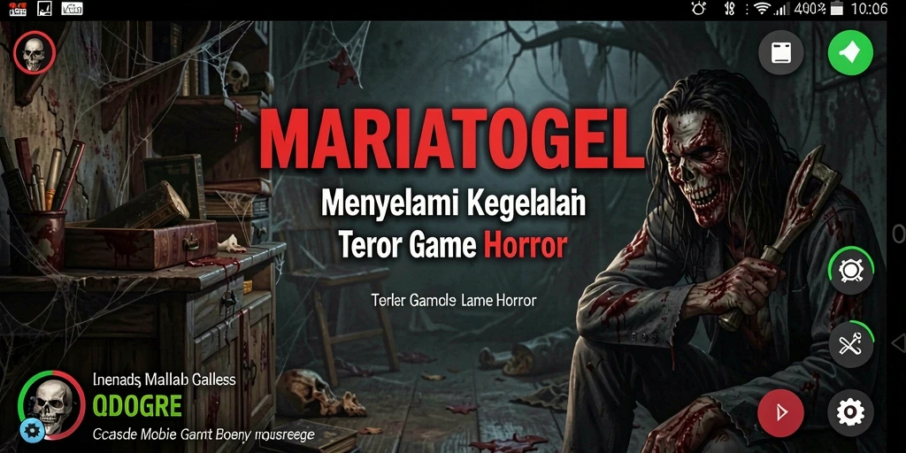 Tampilan gameplay <strong>MARIATOGEL</strong> yang penuh dengan kegelapan dan ketegangan.
