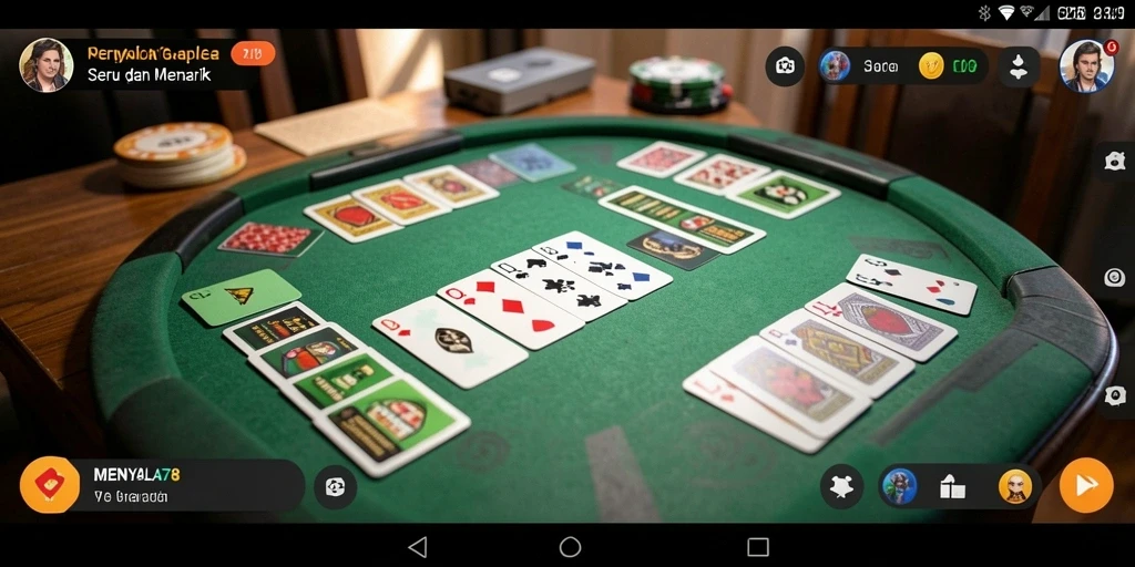 Screenshot gameplay Gaple di MENYALA78 yang seru dan menarik.