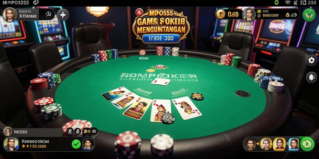 Screenshot MPO555 menampilkan gameplay Poker yang seru dan interaktif.