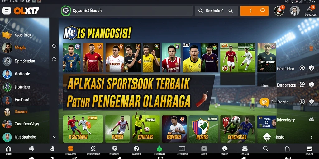 Tampilan utama OLX17 dengan gameplay Sportsbook yang menarik.