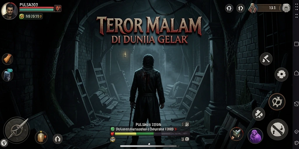Screenshot PULSA303 menampilkan aksi menegangkan di lingkungan yang gelap.