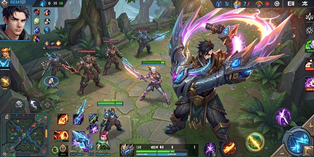 Tangkapan layar gameplay <strong>REMI101</strong> menampilkan aksi seru dalam pertempuran MOBA.