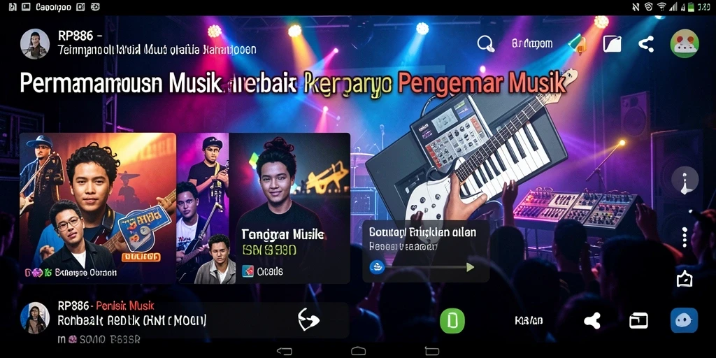 Screenshot gameplay RP886 dengan antarmuka interaktif dan warna-warni.