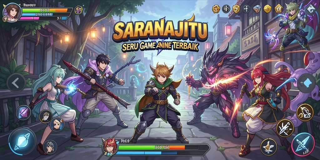 Tampilan menarik dari gameplay SARANAJITU yang penuh warna.