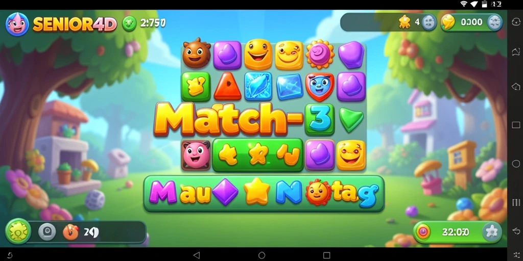 Tampilan gameplay SENIOR4D yang menarik dan penuh warna.
