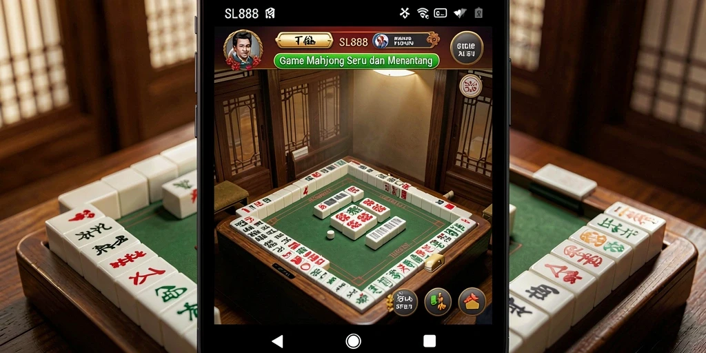 Tampilan gameplay SL888 dengan desain ubin Mahjong yang menarik.