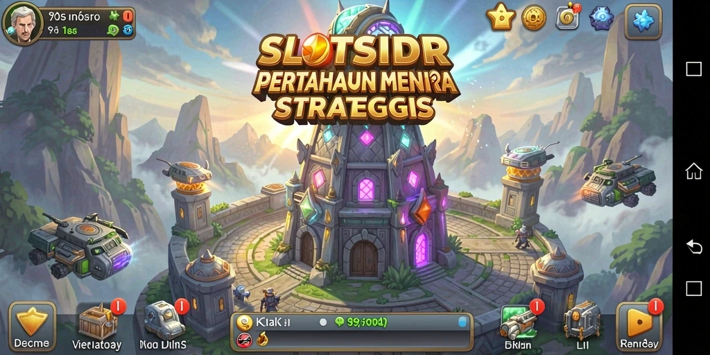Tangkapan layar SLOTSIDR menampilkan aksi menara pertahanan yang mendebarkan.