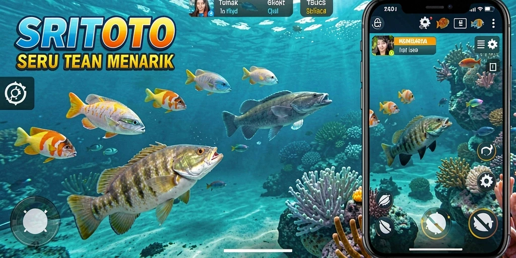 Tangkapan layar gameplay SRITOTO menampilkan aksi tembak ikan yang mendebarkan.