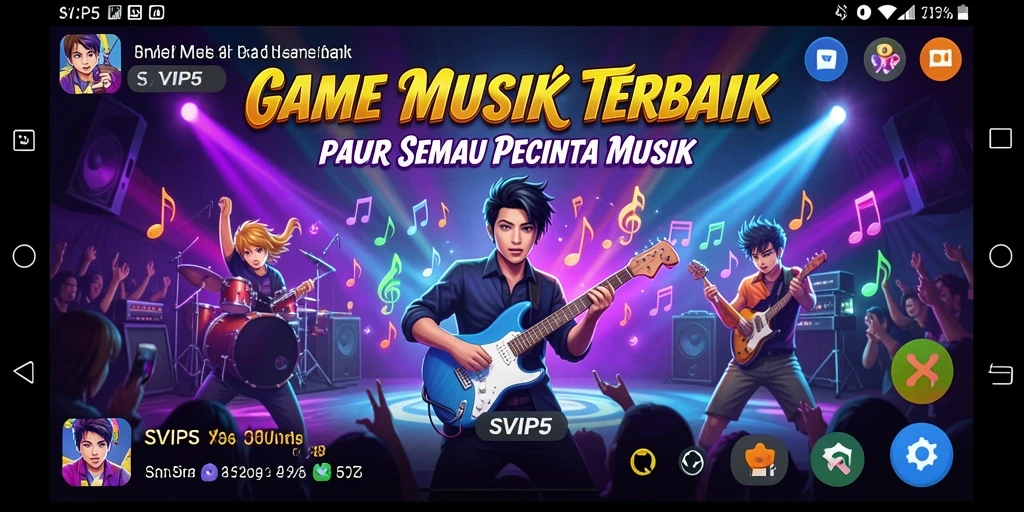 Gameplay dinamis dan seru dari aplikasi SVIP5 dalam memilih lagu.