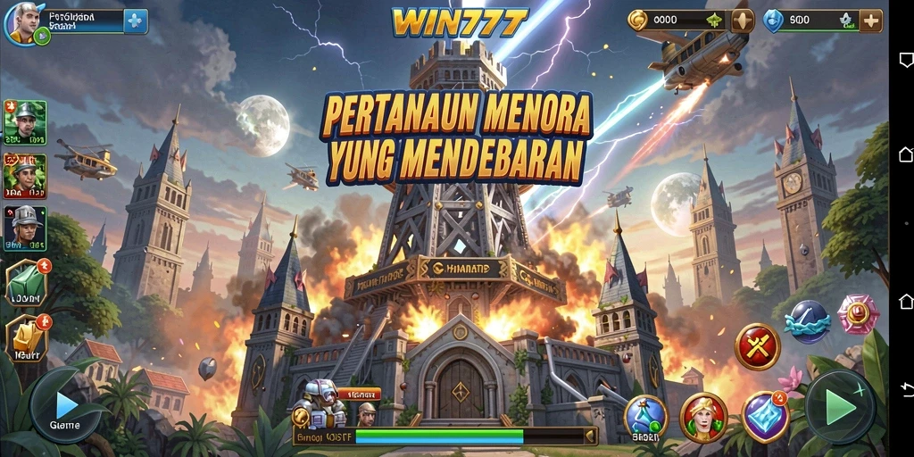 Tangkapan layar gameplay WIN777 Tower Defense yang seru.