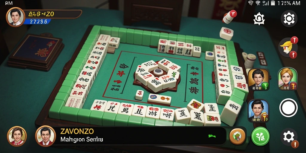 Tampilan menarik dari gameplay Mahjong di ZAVONZO.